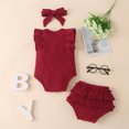 thumbnail image 3 of Mercatoo Cute Baby Girl Clothes Baby Girl Clothes Bowknot Hairband 3PCS Clothes Set Girls Blankets, 3 of 8