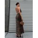 thumbnail image 4 of HH TRAF Vestido con estampado de leopardo para mujer, cuello colgante, moda para mujer, elegante, sin espalda, para fiesta de noche, sin mangas, Vestidos, 4 of 5