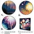 thumbnail image 3 of Designart "Fireworks by the Lake in Blue and Pink" Fashion Framed Wall Art Decor - Modern Blue Fireworks Entryway Framed Wall Art Print, 3 of 6