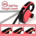 thumbnail image 3 of Heavy Duty Retractable Dog Leash for Large Dogs, 26ft with Chew Proof Cable, LED Light, Dispenser, 2 Poop Bags. 360° No Tangle, One Button Brake & Lock, for Dogs Up to 110Lbs. (White, 26FT), 3 of 6