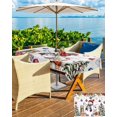 thumbnail image 5 of Retro Snowman Balls Christmas Outdoor Tablecloth - 60x120 Inch Rectangle Dining Table Cover, Xmas Tree Snowflake Waterproof Outdoor Table Cloth with Umbrella Hole & Zipper for Picnic/Patio, 5 of 6