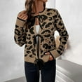 thumbnail image 2 of Xmyrz Fall Cardigans For Women Lightweight Leopard Print Bowknot Long Sleeve Fresh Vacation Crewneck Sweater Cardigan Casual Tops, 2 of 9