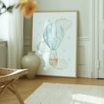 thumbnail image 6 of Blue Hot Air Balloon, Elephant, Safari Animals, Jungle Animals, Boy Nursery - Illustration Watercolor Hot Air Balloon Whimsical Animal Stars Oak Framed Wall Art Print 16 x 20 inches, 6 of 12