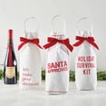 thumbnail image 2 of Sac à Vin en Toile de Noël Santa Barbara Design Studio avec Poignée, Designs Face à Face, Design Réutilisable, Sac Cadeau, 6 Pouces L x 12,5 Pouces L x 2,5 Pouces P, Approuvé par le Père Noël, 2 of 2