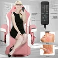 thumbnail image 3 of Goplus Massage Gaming Recliner Reclining Racing Chair Swivel w/Cup Holder & Pillow Pink, 3 of 12