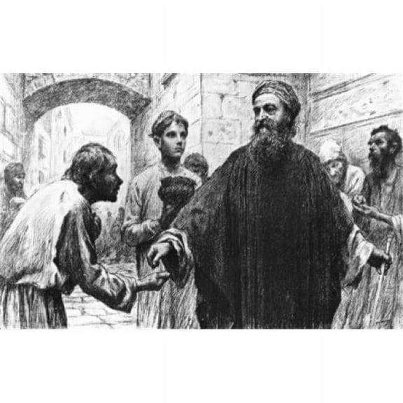 The Parable of the Pharisee & the Publican by Eugene Burnand 1850-1921 Poster Print - 18 x 24 in.
