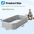 thumbnail image 5 of Quictent Galvanized Tall Raised Garden Bed Kit, 8x4x1.5 ft Oval Large Planting Box for Vegetables Outdoor, Double Strengthened by Vertical Bar and Crossbar with Liner (Silver), 5 of 9
