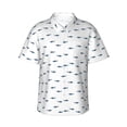 thumbnail image 1 of Balery Cute Shark Camisas hawaianas de manga corta para hombre, camisas playeras de corte holgado, camisas de vacaciones con botones,Small, 1 of 7