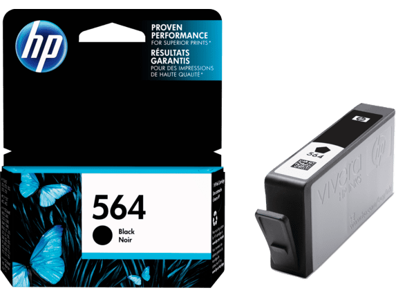 HP 564 Black Original Ink Cartridge, ~250 pages, CB316WN#140
