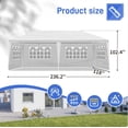 thumbnail image 3 of 10'x20' Outdoor Party Tent with 6 Removable Sidewalls, Waterproof Canopy Patio Wedding Gazebo, White, 3 of 8