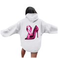thumbnail image 3 of Women's Round Neck Hooded Sweatshirt Long Sleeved Cancer Survivor Hoodies Casual Pink Ribbon Printed Shirts Trendy Pullover Tops, 3 of 7