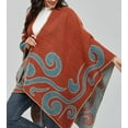 thumbnail image 4 of PIKADINGNIS Women's Winter Poncho Capes Vintage Open Front Tassel Blanket Shawl Wrap Cardigan Coat, 4 of 5