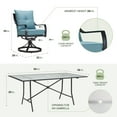 thumbnail image 3 of Hanover Lavallette 7 Piece Modern Steel Stains UV Harm Dining Table with Chair Ocean Blue, 3 of 18