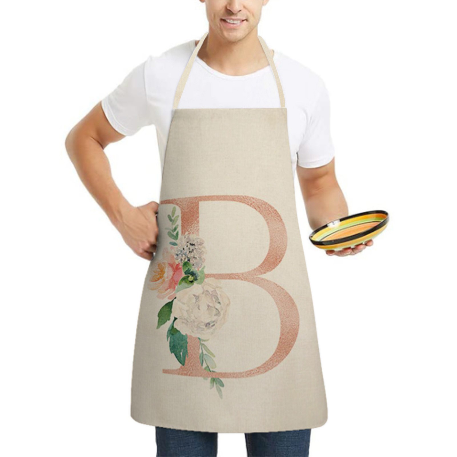 Aprons Funny Apron Aprons For Men Server English Letter Rose Series ...