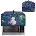 thumbnail image 2 of ZIATUBLES White Cat Print Toaster Oven Cover Dustproof Kitchen Small Appliance Cover with Top Handle and Side Pocket, Machine Washable, 18.5" x 14.5" x 9", 2 of 8