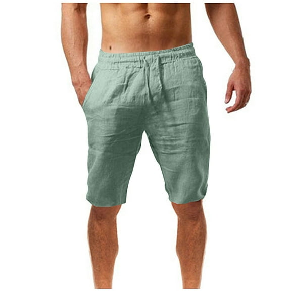 Ecqkame Shorts for Men Fashion Casual Solid Pockets High Waist Loose Drawstring Shorts Men Shorts Navy L