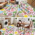 thumbnail image 5 of Children's Day Area Rugs 3'x5', Washable Small Throw Rugs for Living Room Bedroom, Cartoon Cute Flowers Leaf Pink Plaid Indoor Outdoor Rug Non-Slip Low Pile Carpet Runner Reversible Floor Mats, 5 of 8