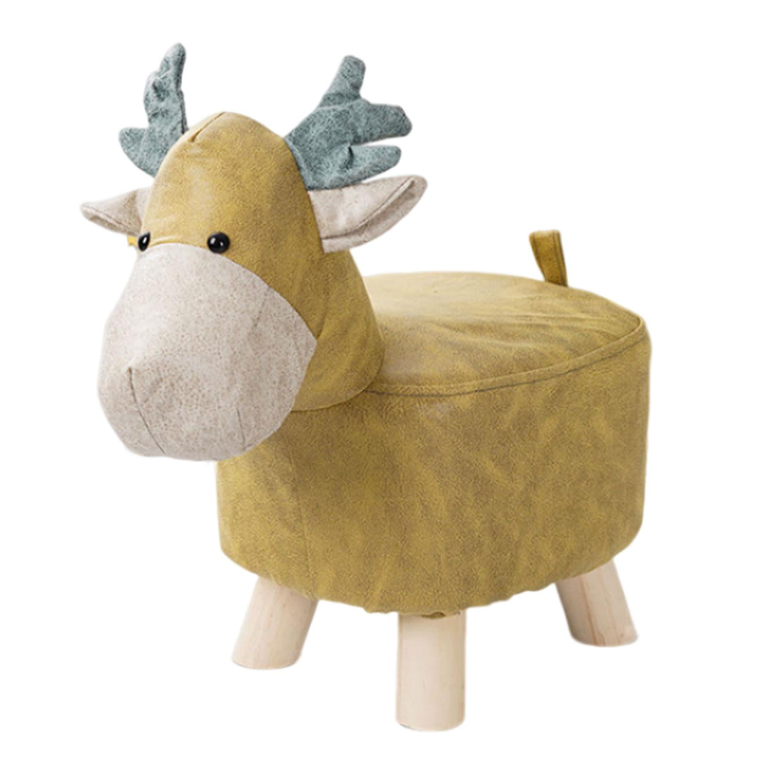 Animal Footstool Footrest Ottoman Cartoon Wood Multifunctional Sofa Tea ...