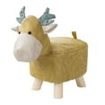 thumbnail image 2 of Animal Footstool Wood Cute Footrest Ottoman for Entryway, Porch, Guest Room yellow, 2 of 8