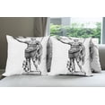 thumbnail image 6 of Ambesonne Retro Throw Pillow Cover 4 Pack, Antique King, 20", Black White, 6 of 7