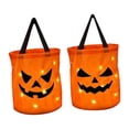 thumbnail image 3 of 2 bolsas de de calabaza de Halloween con contenedor ligero para refrigerios, bolsas de regalo ligeras y multiusos para Halloween, 3 of 8