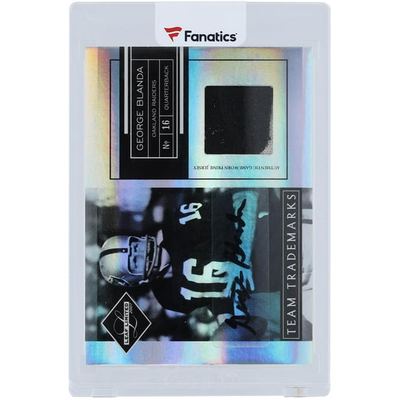 George Blanda Oakland Raiders Autographed 2007 Leaf Limited 2 Color Relic #TT-28 #9/15 Card - Fanatics Authentic Certified