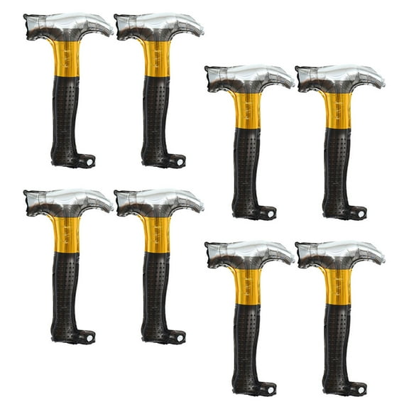 FRCOLOR 8pcs Hammer Balloons Tool Party Decorations Construction Birthday Balloons Aluminum Film Balloons For Boys Birthday Parties Themed Events And Home Decor (Hammer Shape)
