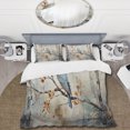 thumbnail image 2 of Designart "Birch Woods Ethereal gracefulness III" Animals Bedding Covert Set - Tree Birch Blue Floral Bed Set With 2 Shams, 2 of 6