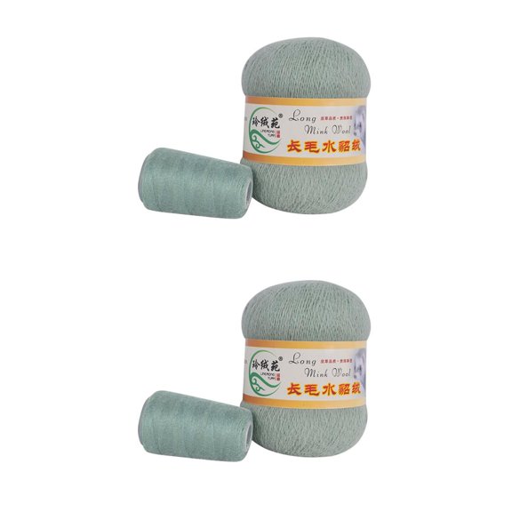 Inteprter 2 pack/lote de accesorios propios de punto de ganchillo y accesorios propios con hilo suave y duradero, hilo de lana para bufanda Type4