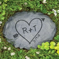 Personalized Carved Heart Garden Stone