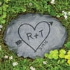 Personalized Carved Heart Garden Stone