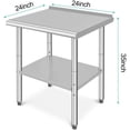thumbnail image 2 of BeesClover Table de Travail en Acier Inoxydable avec Roue - Établi de Préparation de Cuisine Robuste, Table de Travail Commerciale Certifiée NSF avec Tablette Réglable sous, Table de Préparation des Aliments pour Hôtel, Garage, 2 of 6