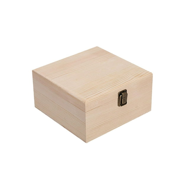 Contenedor de almacenamiento BLESIY Madera estilo vintage con tapa y cierre frontal 195x195x10cm