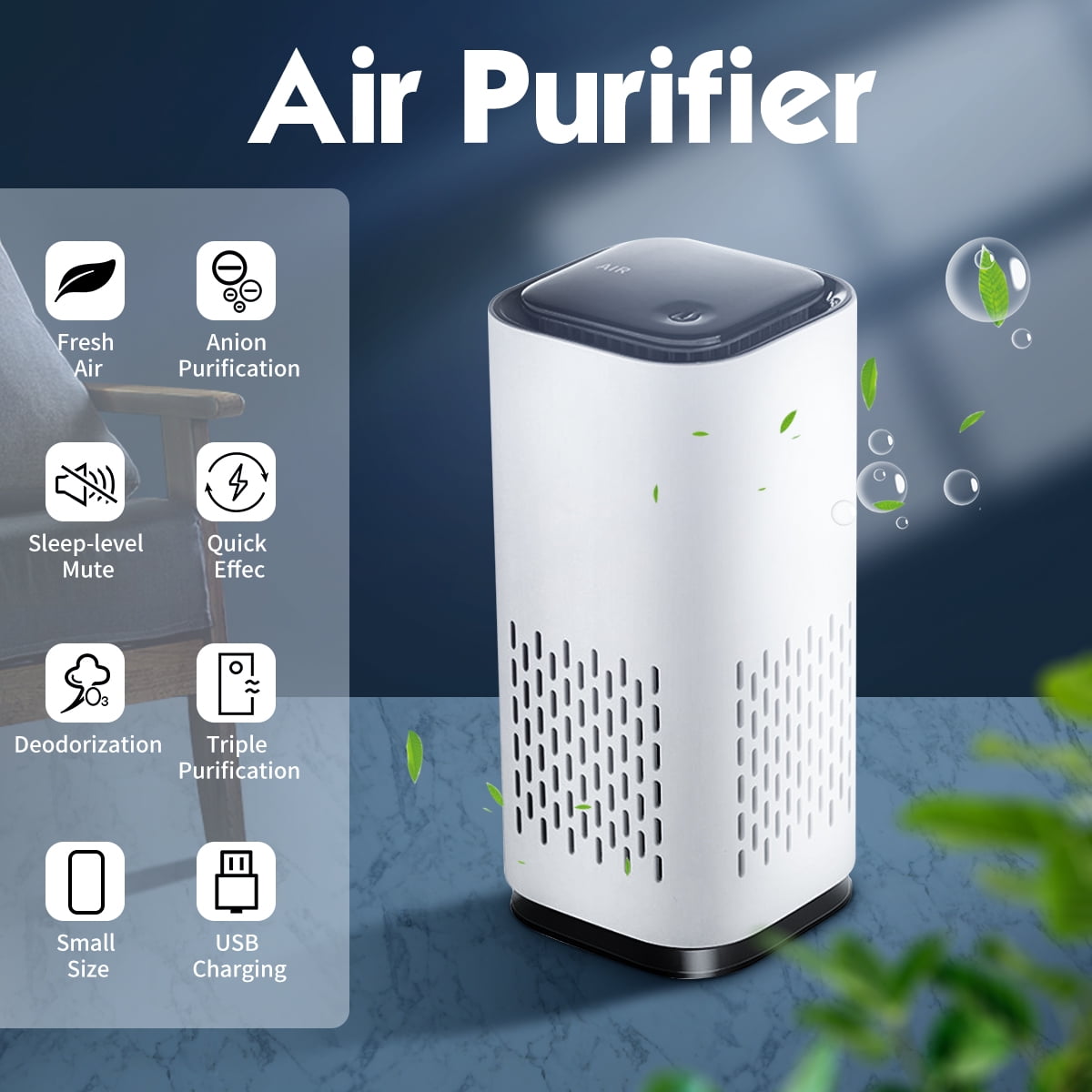 Car Air Purifier Anion Purification Sterilization USB Charging Home Air Cleaner Walmart Canada