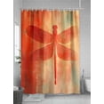 thumbnail image 5 of Shower Curtains Orange Dragonfly Painting Bath Curtain Abstract Art Waterproof Bathroom Shower Curtain Set with Hooks Decoration 36 x 72 Inches, 5 of 7
