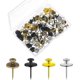 thumbnail image 1 of 80 piezas de clavos de doble cabeza para colgar cuadros, chinchetas de cabeza pequeña, ganchos para colgar fotos en la pared (bronce, negro, plateado, dorado), 1 of 5