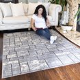 thumbnail image 1 of Ottomanson Ottohome Collection Non-Slip Rubberback Boxes Design Indoor Rug, 1 of 7