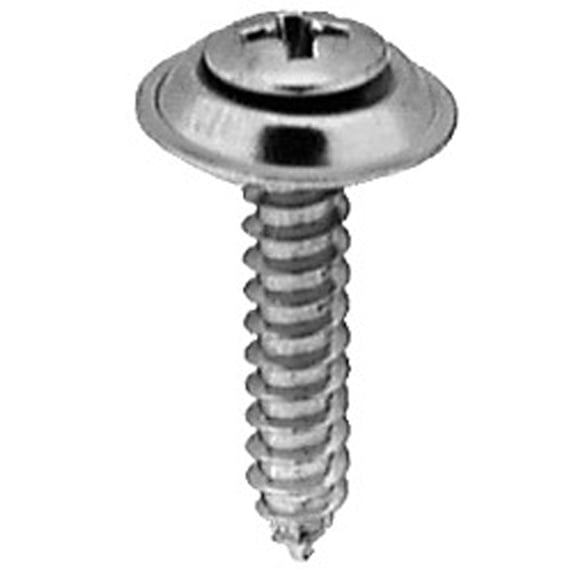 Clipsandfasteners Inc 100 #10 X 1" Phillips Oval #8 Head Sems Countersunk Washer Chrome