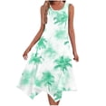 thumbnail image 1 of Ovzne Robes d'Été pour Femmes Robe d'Été Mode Femme Été Plage Imprimé Poches Débardeur Col Rond Sans Manches Robes Printemps Robe Imprimée Liquidation, 1 of 6