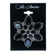 thumbnail image 2 of Flower Shaped Silver-Tone Brooch Pin With Black Faceted Accents TMP159, 2 of 2