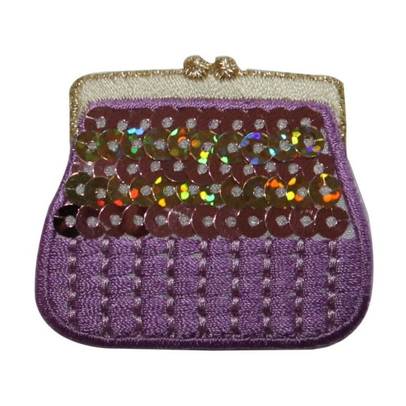 ID 8308 Sequin Coin Purse Patch Hand Bag Fashion Embroidered Iron On Applique