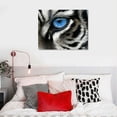 thumbnail image 5 of Acheng  Tiger Pictures Wall Decor Wild Animal with Blue Eyes Canvas Art Picture Black and White Tiger Artwork Print for Bedroom Bathroom Framed  20x16in, 5 of 6