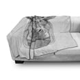 thumbnail image 3 of Hippo Soft Flannel Fleece Throw Blanket, Behemoth Animal Wearing Cowboy Hat Wild West Inspired Hand-Drawn Image, Cozy Plush for Indoor and Outdoor Use, 50" x 70", Black and White, by Ambesonne, 3 of 6