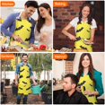 thumbnail image 4 of Yellow Halloween Bats Apron-Garden Aprons for Women with Pockets-Cotton Linen Waterproof Kitchen Cooking Gardening Aprons Adjustable for Kitchen,Cooking,BBQ and Salon 32"x27", 4 of 7