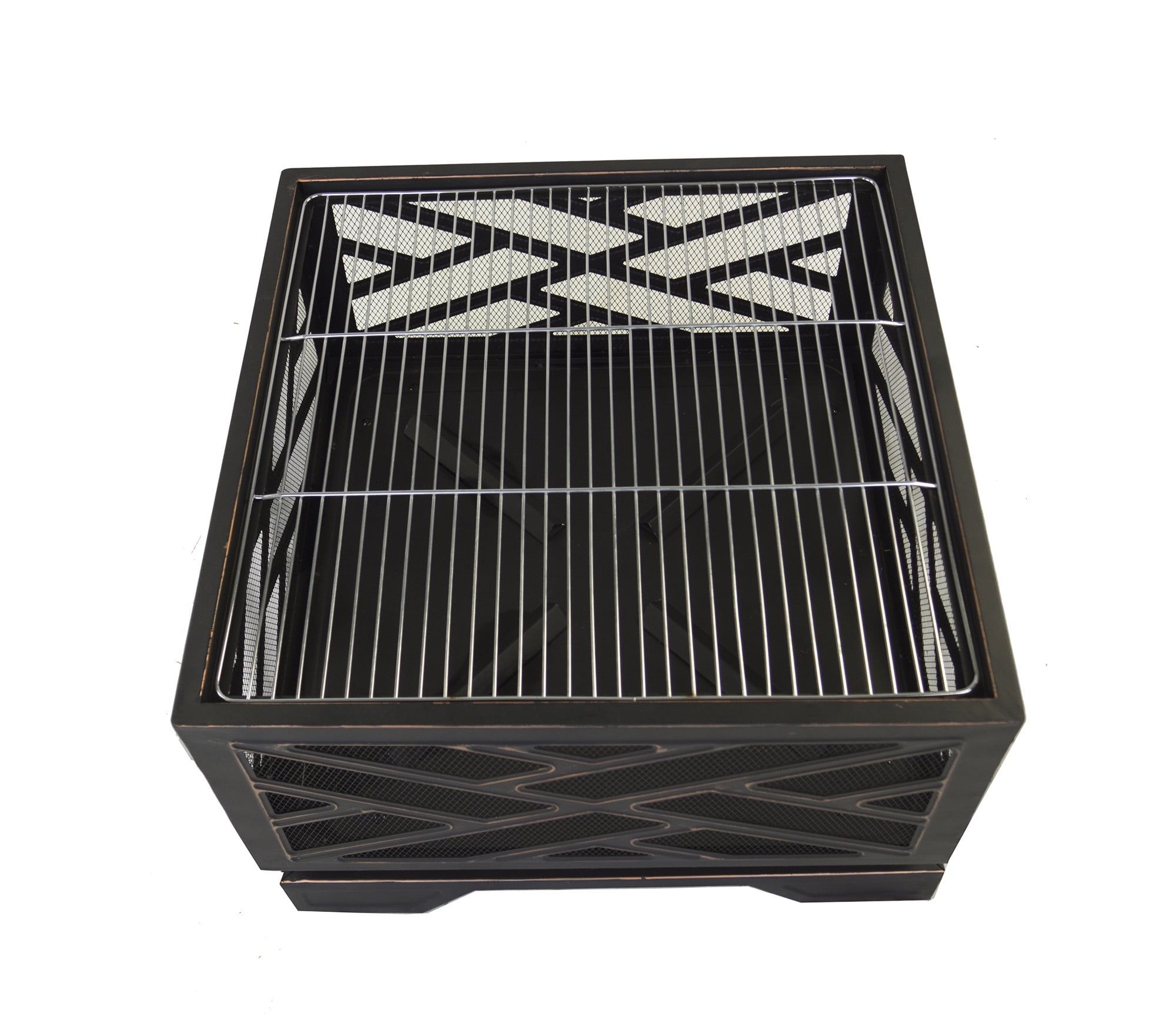 Pleasant Hearth Martin 26" Square Deep Bowl Wood Burning Fire Pit
