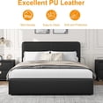 thumbnail image 7 of Memoryfield Queen Bed Frame with Headboard & Storage Drawers, PU Upholstered Platform Bed, No Box Spring Needed, Noise-Free, Easy Assembly, Black, 7 of 7