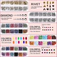 thumbnail image 3 of 5 cajas de 11440 piezas de diamantes de imitación para uñas y 36 escamas de láminas, decoración profesional de uñas con gemas para uñas, lámina para uñas artísticas, 3 of 5
