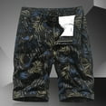 thumbnail image 4 of WREESH Men's Casual Shorts Cargo Shorts Cargo Shorts Running Shorts Multiple Utility Pockets Elastic Waist Cotton Hiking Shorts Black, 4 of 5