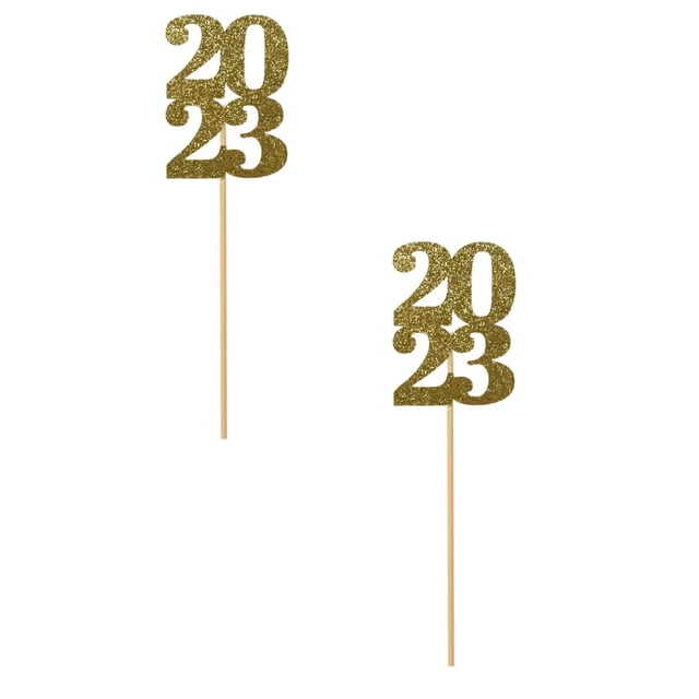 Oleegame 2PC 2023 Graduation Decorations Graduation Centerpiece Sticks Class Of 2023 Graduation Party Decoration 2023 Picks Graduation Decor 2023