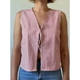 thumbnail image 3 of Gupgi Summer Women's Plaid Print Tank Tops Double Front Tie Closure V-Neck Sleeveless Gingham Vest, 3 of 7